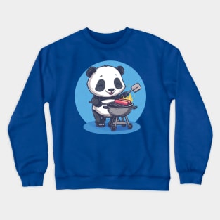 Barbeque Panda Likes the Meat Crewneck Sweatshirt